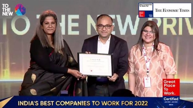 TO THE NEW Ranked Amongst the Top 100 Indian Companies by Great Place to Work, India