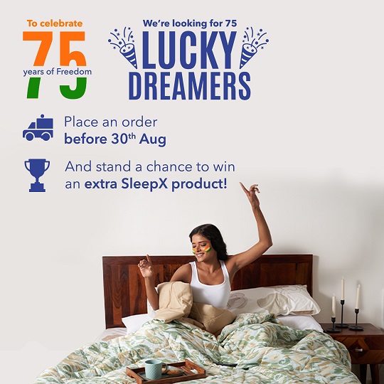 SleepX Announces an Array of Offers to Celebrate 75th Year of Independence Day with its Consumers