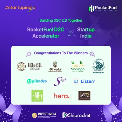 Shiprocket and Invest India Announce Winners for Rocketfuel D2C Accelerator X Startup India Programme