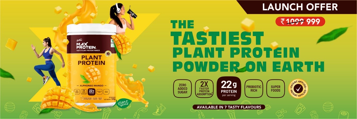 Max Protein Launched Tastiest Plant Protein Powder in India