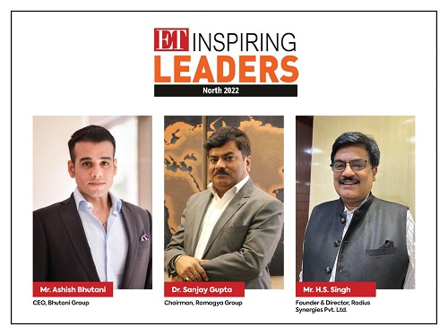 Dr. Sanjay Gupta, Ashish Bhutani and HS Singh Bag ET Inspiring Leaders Awards North 2022