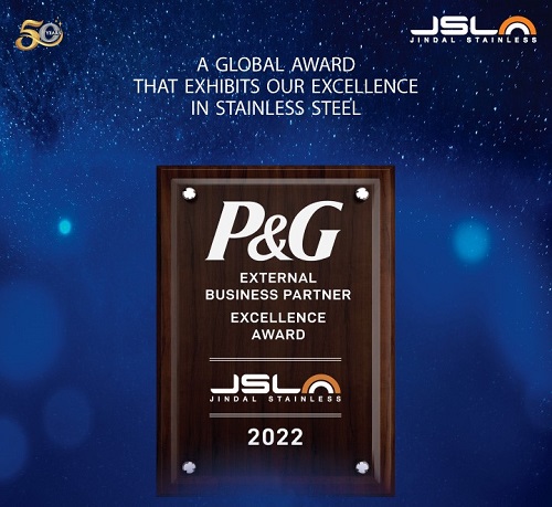 Jindal Stainless Wins P&G's Grooming Excellence Award 2022