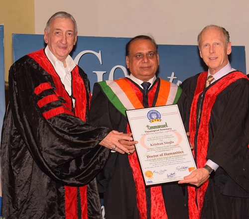 Krishna Singla, Chairman of MAPSKO Group, Receives Honorary Doctorate from Emmanuel Theological Seminary