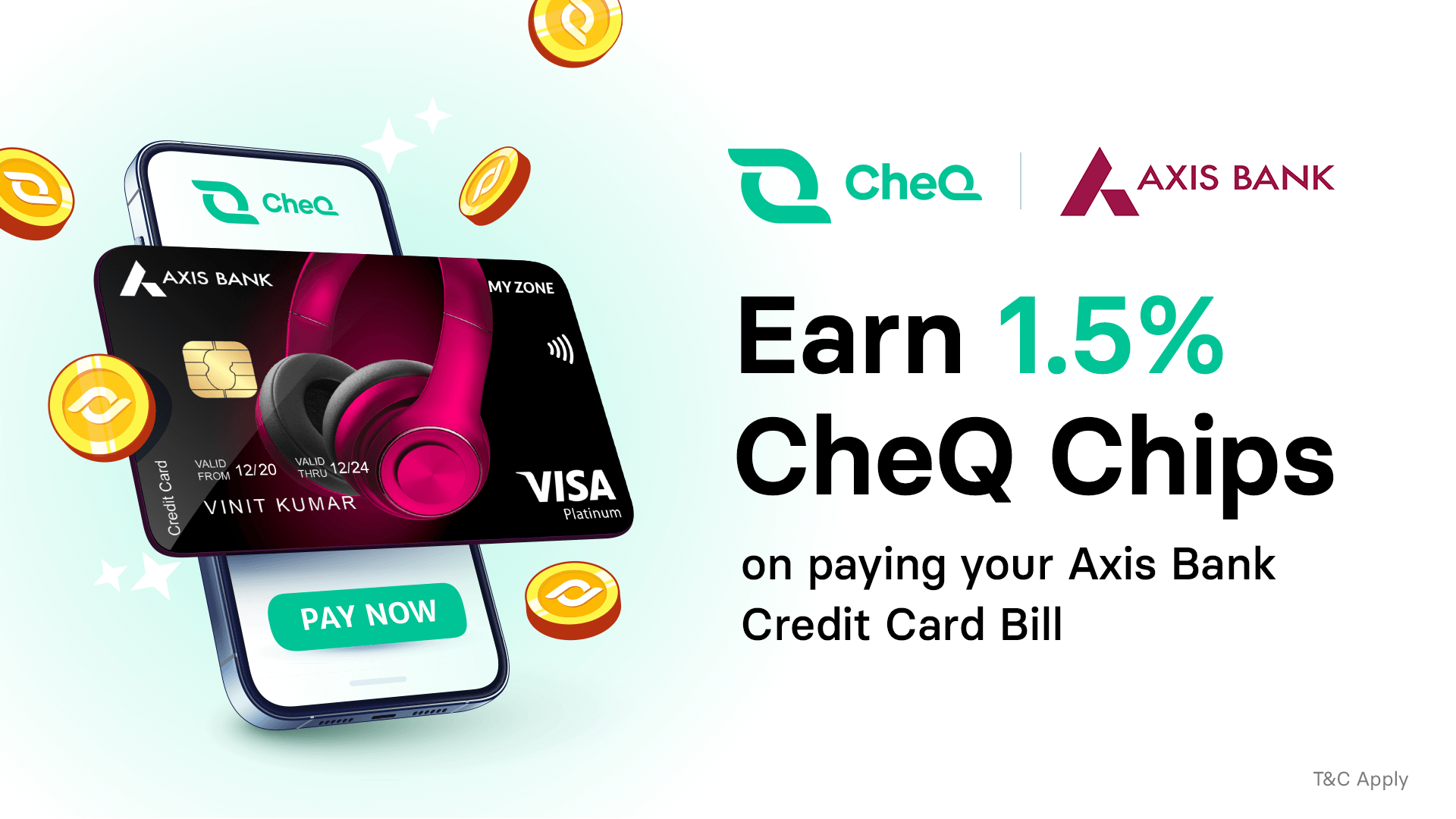 CheQ Partners with Axis Bank to Provide Users with Extra Rewards on Credit Card Bill Payments