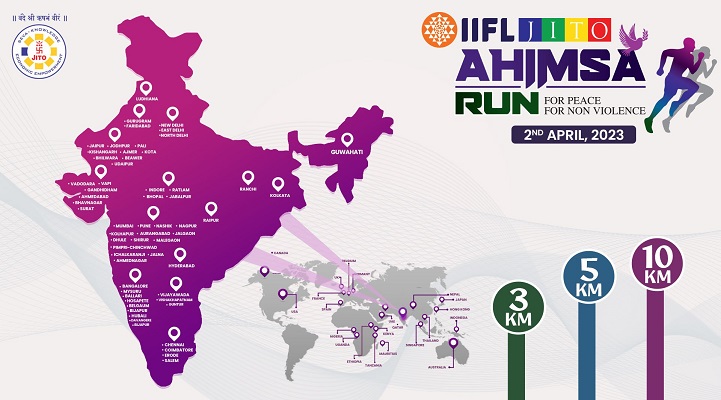 IIFL Aims World Record with IIFL JITO Ahimsa Run on April 2 in 23 Countries and 65 Cities in India