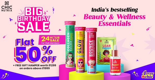 Beauty Nutrition Deals You should not Miss - 50% Flash Sale by Chicnutrix: Sitewide from 8th May
