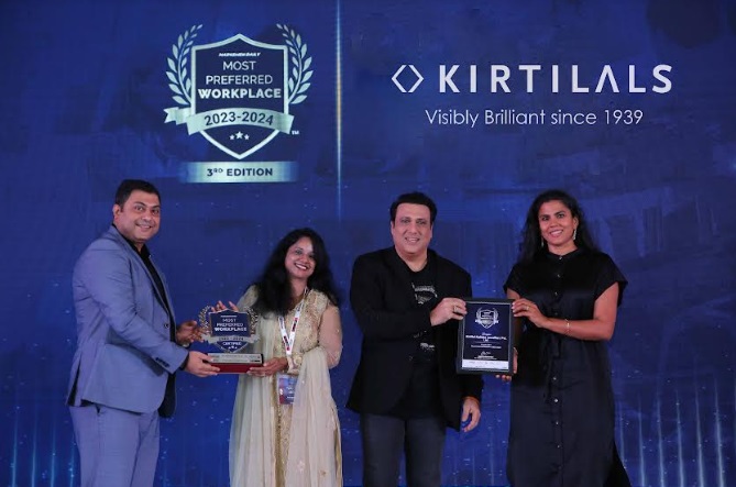 Kirtilals Honoured with the Prestigious Workplace Excellence Award for the Year 2023-2024 by Team Marksmen