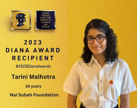 16-year-old Founder of Nai Subah Foundation Tarini Malhotra Bags Prestigious Diana Award