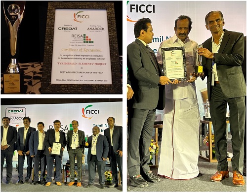 TVS Emerald Wins "Best Architecture Plan of the Year" Award for their Themed Property 'Elements' at FICCI REISA Summit, Chennai