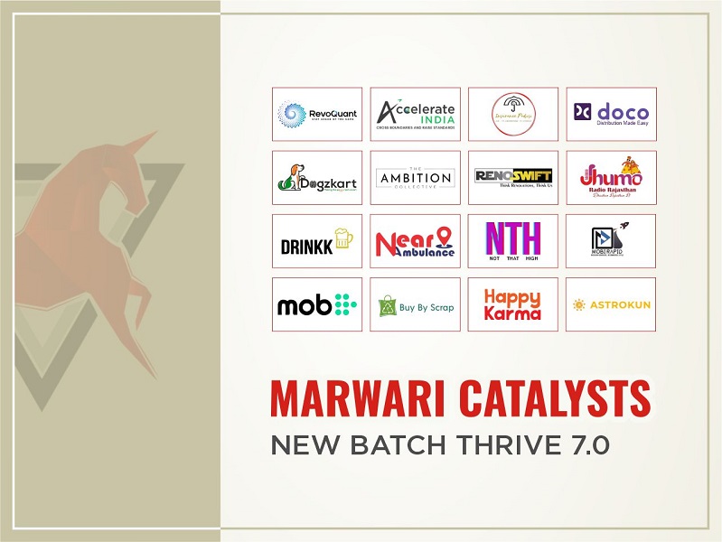 Marwari Catalysts Reveals, New Batch Thrive 7.0, 16 Startups from FinTech, ConsumerTech, Climate Change, & Impact