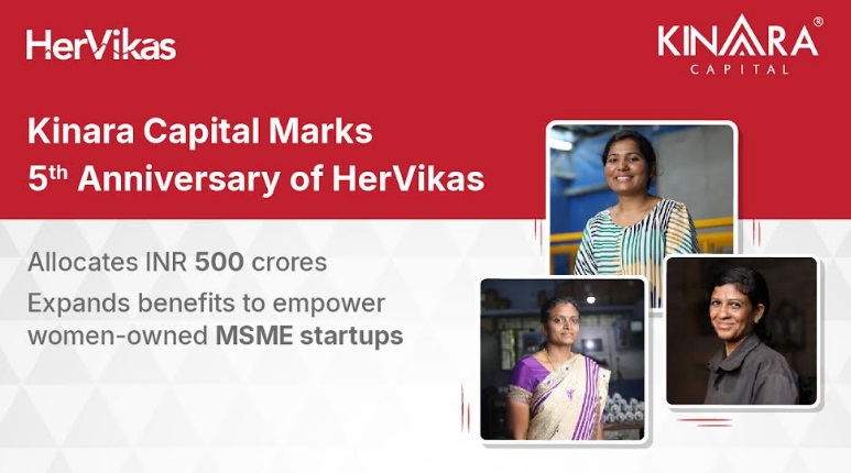 Kinara Capital Marks 5th Anniversary of HerVikas with New Allocation of INR 500 Crores Fund & Expanded Benefits Aimed to Empower More Women-owned MSME Startups