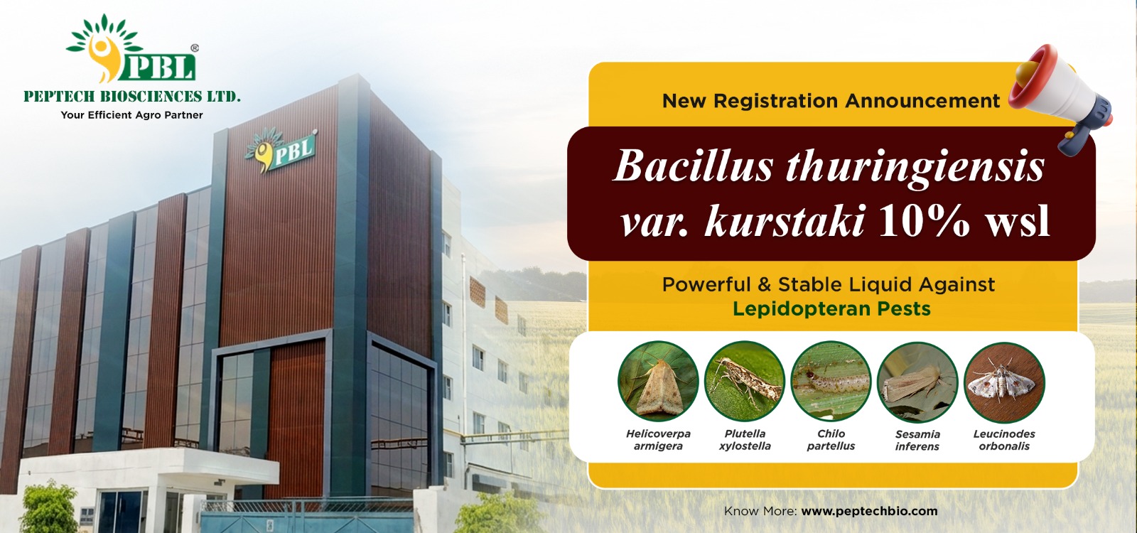 Peptech Biosciences Ltd. Announces CIBRC Registration of Bacillus thuringiensis kurstaki (BTK) 10% WSL