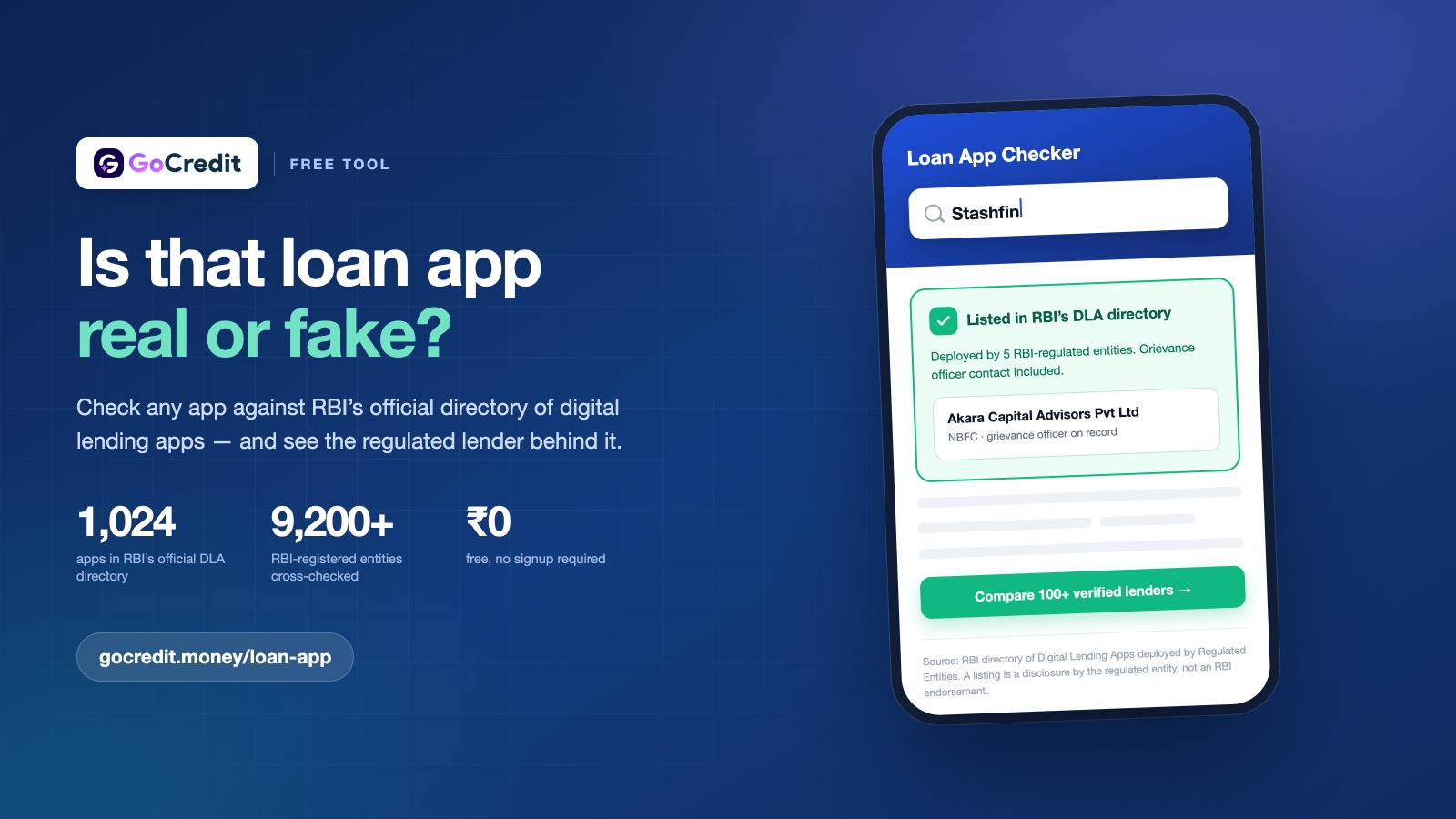 GoCredit Launches Free Loan App Checker to Verify If a Lending App Is Real, Fake or RBI Registered