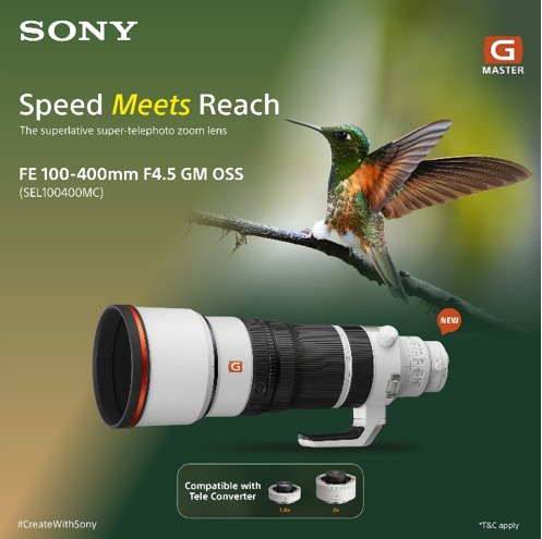 Sony India Unveils the FE 100-400mm F4.5 GM OSS G Master Super-Telephoto Zoom Lens