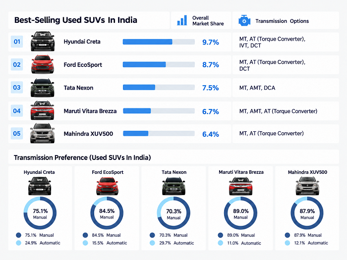 Best-Selling Used SUVs in India in 2026: Why These Five Keep Topping the List